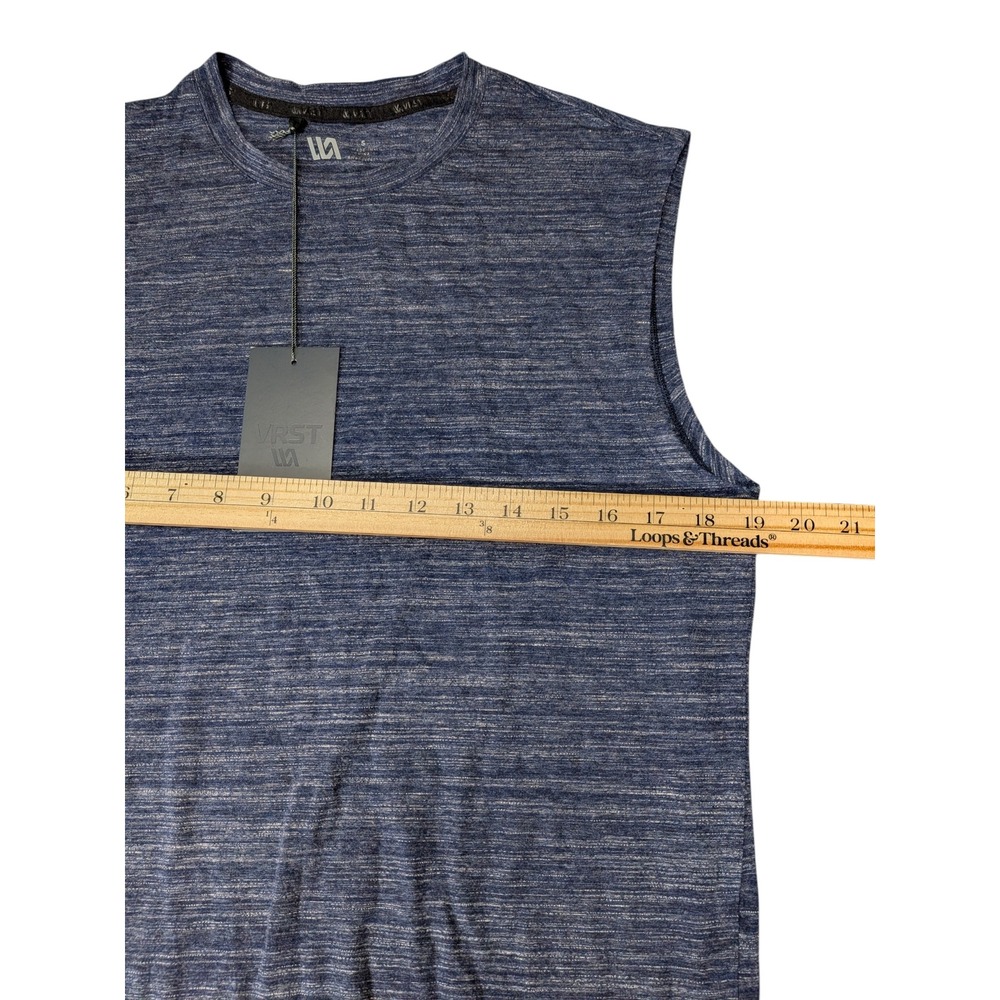 VRST Mens Muscle Tee Sleeveless Shirt Heathered Navy Blue Small NWT - Picture 7 of 9